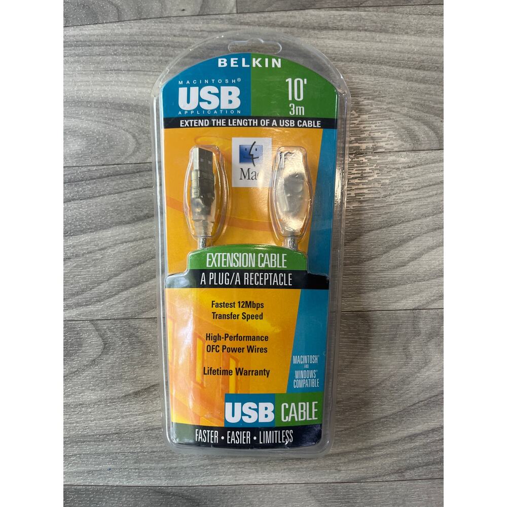 Belkin Macintosh USB Extension Cable, 10 feet (3 meters) in length. NIB